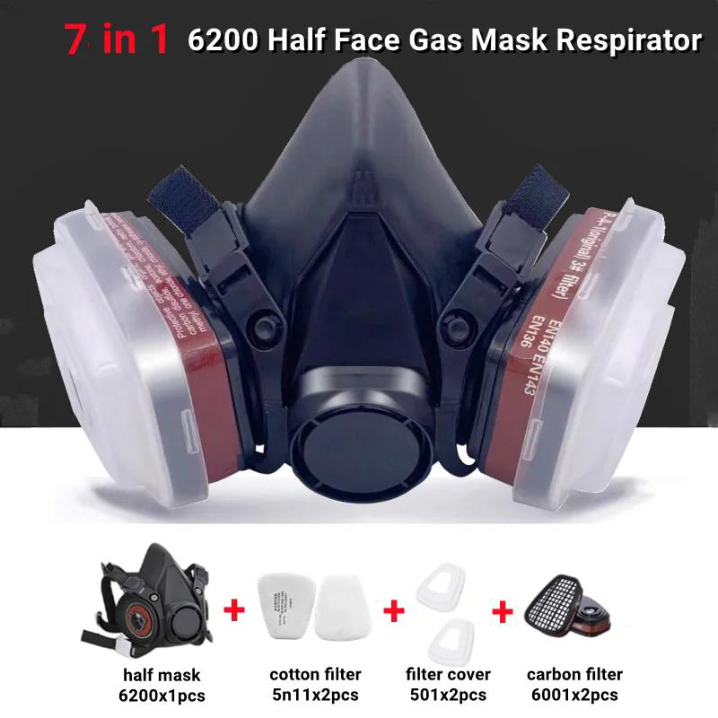 Anti Pollution Mask - Dust Gas Mask Anti-fog Safety Goggles